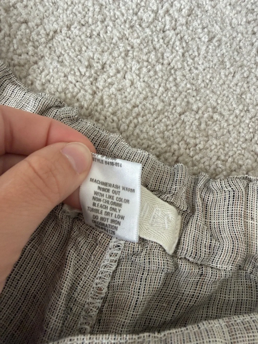 CP Shades Beige Baggy Linen Lagenlook Long Boxer Style Shorts